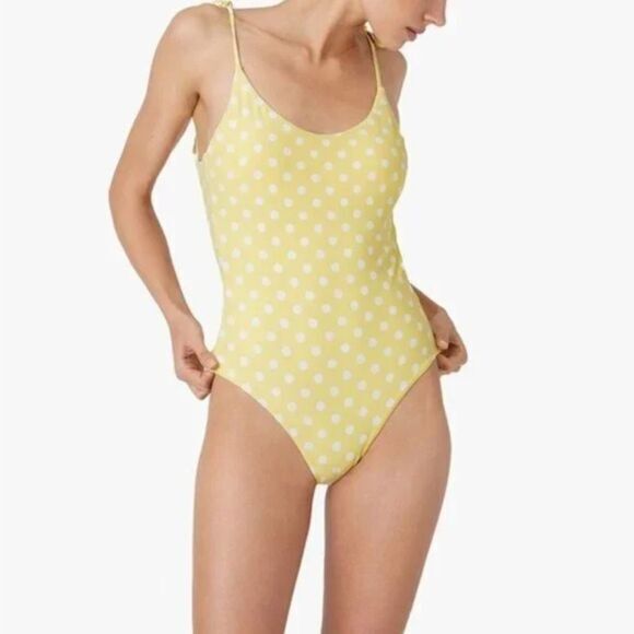NEW Onia Polka Dot Sunshine Yellow Ginny One Piece Swimsuit, size L - Picture 3 of 16